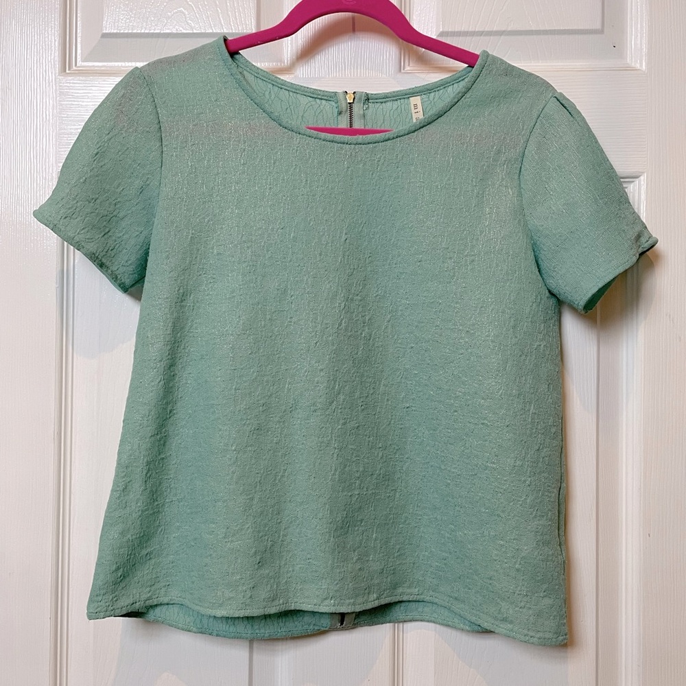 MIAMI Mint Green Shimmer Short Sleeve